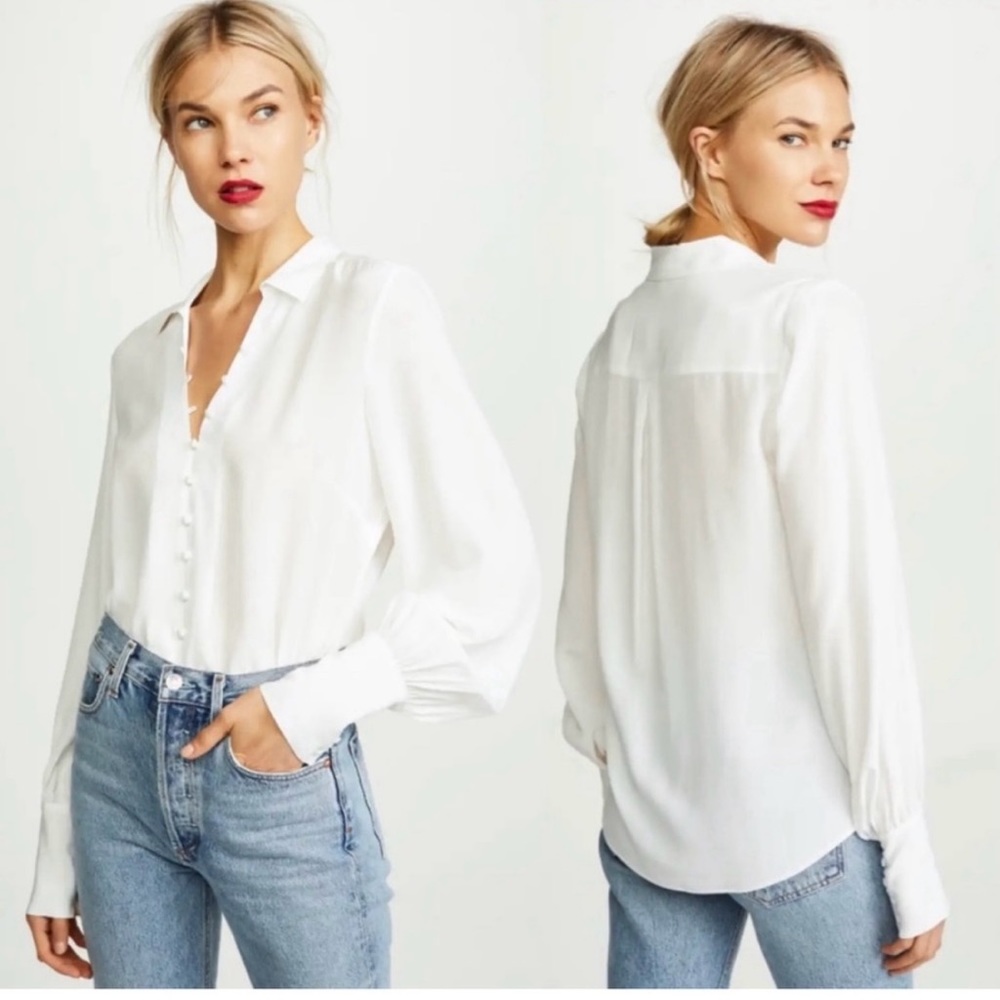 L’AGENCE ivory silk Naomi blouse